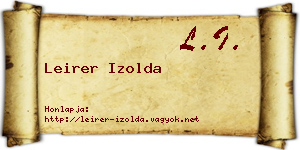 Leirer Izolda névjegykártya